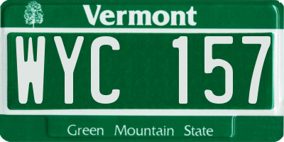VT license plate WYC157