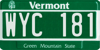 VT license plate WYC181