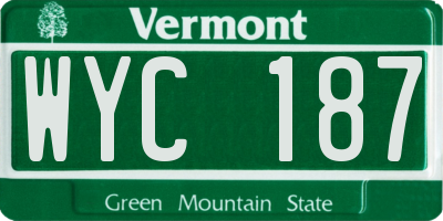 VT license plate WYC187