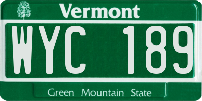 VT license plate WYC189