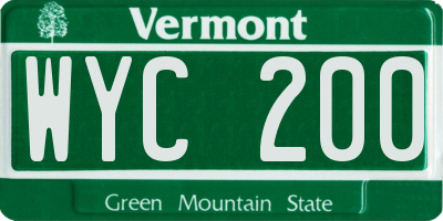 VT license plate WYC200