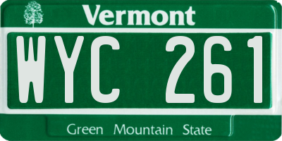 VT license plate WYC261