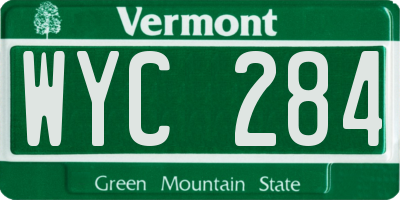 VT license plate WYC284