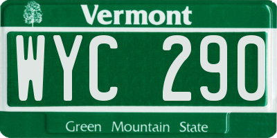 VT license plate WYC290