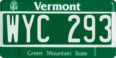VT license plate WYC293