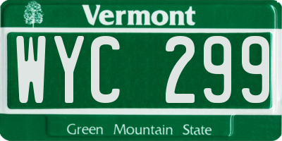 VT license plate WYC299