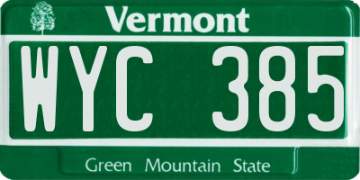 VT license plate WYC385