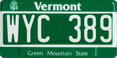 VT license plate WYC389