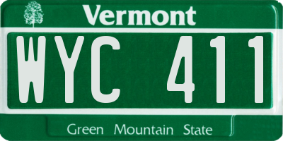 VT license plate WYC411