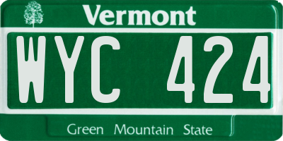 VT license plate WYC424