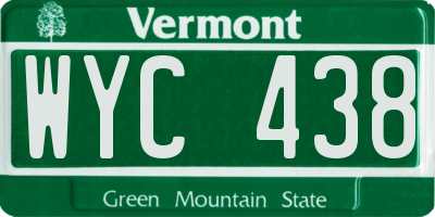 VT license plate WYC438