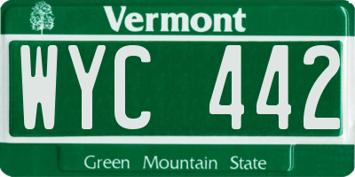 VT license plate WYC442