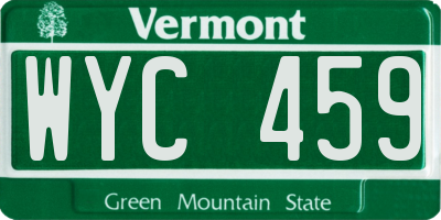 VT license plate WYC459