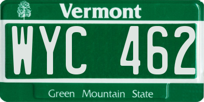 VT license plate WYC462