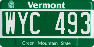 VT license plate WYC493