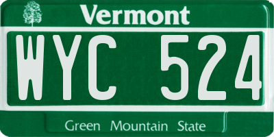 VT license plate WYC524