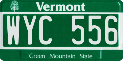 VT license plate WYC556
