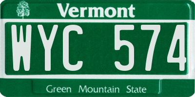 VT license plate WYC574