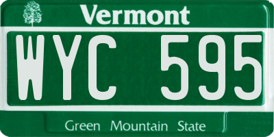 VT license plate WYC595
