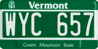 VT license plate WYC657