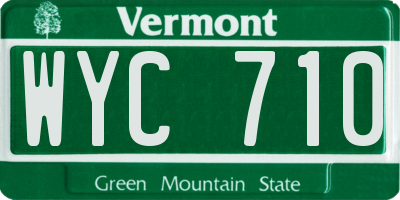 VT license plate WYC710