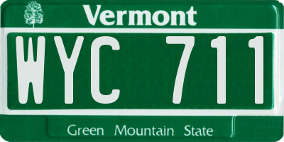VT license plate WYC711