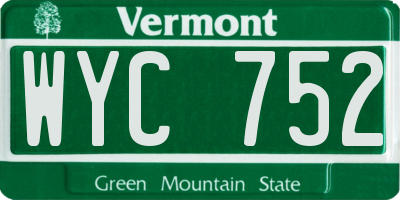 VT license plate WYC752