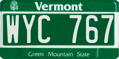 VT license plate WYC767