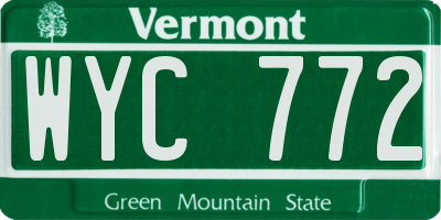 VT license plate WYC772