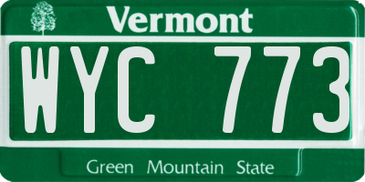 VT license plate WYC773