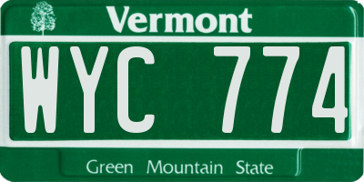 VT license plate WYC774