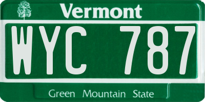 VT license plate WYC787
