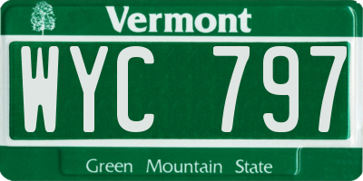 VT license plate WYC797