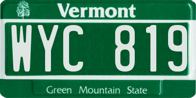 VT license plate WYC819