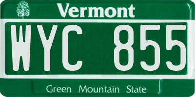 VT license plate WYC855
