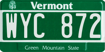 VT license plate WYC872