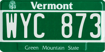 VT license plate WYC873