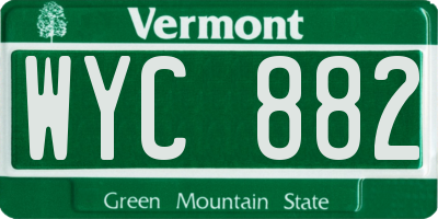 VT license plate WYC882