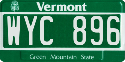 VT license plate WYC896