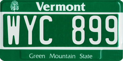 VT license plate WYC899