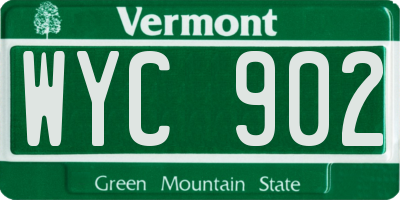 VT license plate WYC902