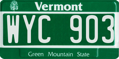 VT license plate WYC903