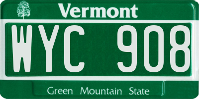 VT license plate WYC908