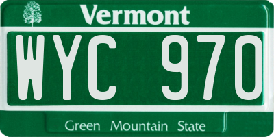 VT license plate WYC970