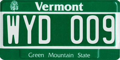 VT license plate WYD009