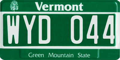 VT license plate WYD044