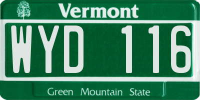 VT license plate WYD116