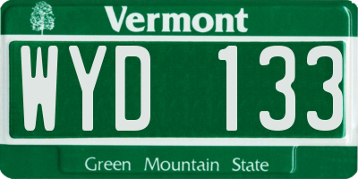 VT license plate WYD133