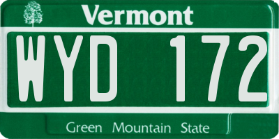 VT license plate WYD172