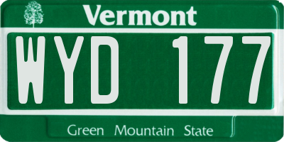 VT license plate WYD177